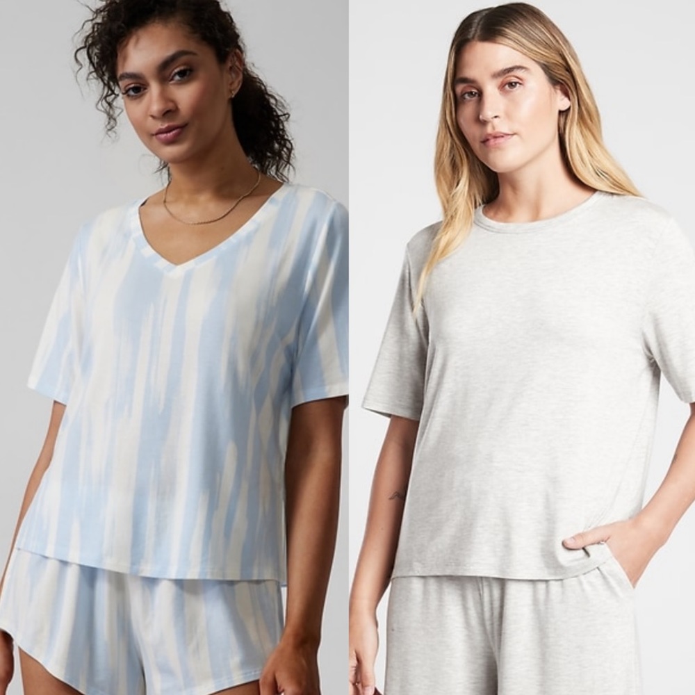 Two Athleta nighttime sleep tee’s new